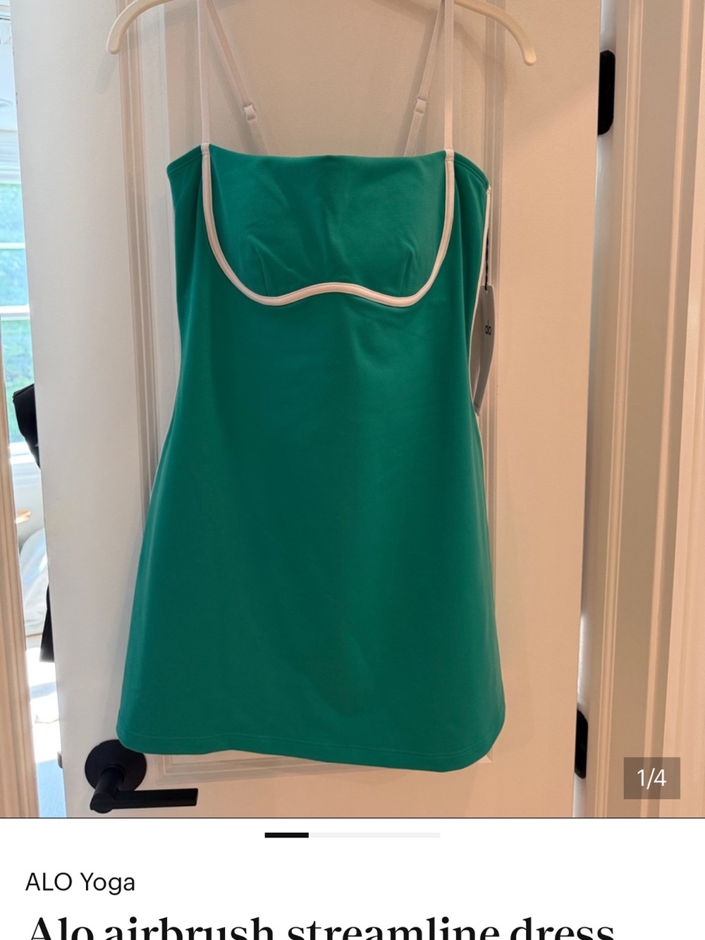 ALO Yoga Teal Green Cami with White Trim